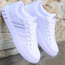 اشتري Fashion 2022 Fashion Brand White Vulcanized Sneakers Women Cheap Flat Comfortable Shoe Men's Spring Shoes Man Fashion Tennis Sneakers في مصر