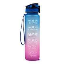 اشتري 1L Sports Water Bottle With Time Marker BPA Free & Leak Proof Portable في مصر