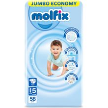 Buy Molfix 3D Junior Diapers - Size 5 - 58 Pcs in Egypt