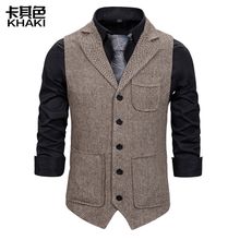 اشتري Dress Vests For Men Slim Fit Mens Suit Vest Male Waistcoat Gilet Homme Casual Sleeveless Formal Business Jacket في مصر