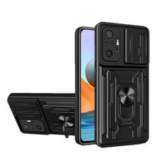 اشتري Xiaomi Redmi Note 10 Pro Full Protection Case Card Bag, Ring & Slider Camera Cover - Black في مصر