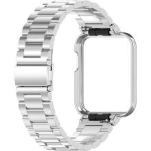 اشتري 2in1 Stainless Steel Smart Watch Band Replacement With Case Xiaomi Mi Watch Lite Silver في مصر