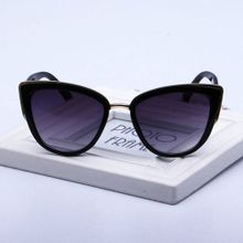 Buy Fashion Cat Eye Vintage Gradient Glasses UV400 Sunglasses For Ladies Black in Egypt