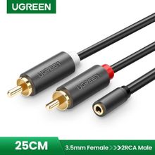 Buy Ugreen 3.5mm Female To 2RCA Male Cable Stereo RCA Audio Cord 20CM in Egypt