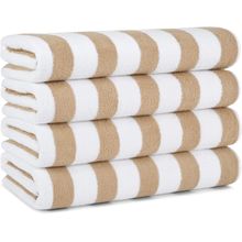 Buy Signoola Beach Towel 100% Cotton , Brown Stripe Towel , 70 X 180cm in Egypt