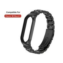 اشتري Xiaomi Mi Band 5 Replacement Metal Stainless Steel Strap - Black في مصر