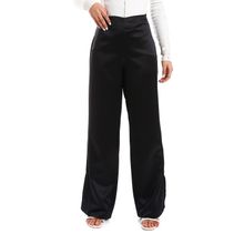 اشتري M Sou Side Zipper Silk Dressy Plain Women Pants - Black في مصر