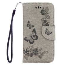 Buy For Samsung Galaxy A7 (2017) / A720 Butterflies Embossing Horizontal Flip Leather Case With Holder & Card Slots & Wallet & Lanyard (Grey) in Egypt