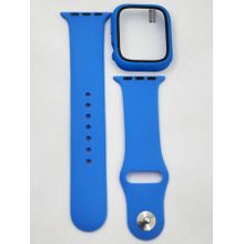 اشتري Apple Watch Series 7 (41mm) Cover With Screen Protector & Silicon Strap Replacement - Sky Lake Blue في مصر