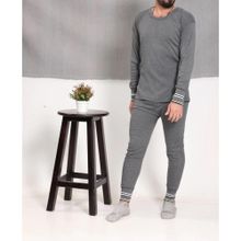 Buy Set Of Full Sleeve & Pant Thermal For Men Dark Gray in Egypt