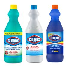 Buy Clorox Color 950ml + Scented Bleach 950ml + Multi-Purpose Cleaner 1L in Egypt