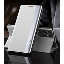 اشتري For Galaxy S21 Ultra 5G Leather Case(Silver) في مصر