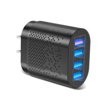 Buy Quick USB Phone Charger Universal 4 Port Travel Fast Charging Portable Power Bank Adapter for Samsung US Plug(Black) in Egypt