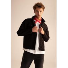 Buy Defacto Man Slim Fit Hooded Long Sleeve Denim Jacket. in Egypt