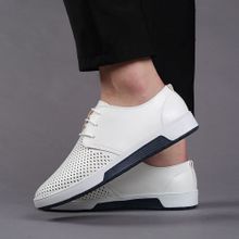 Buy Men Hollow Out Leather Shoes Male Casual Big Size White in Egypt