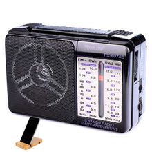 اشتري Golon 607-Classic Mini Electric  Radio - Black + Free Mobile Holder Wood في مصر