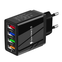 اشتري USB Power Adapter Home Wall Charger EU Plug For Phones Charger Black في مصر