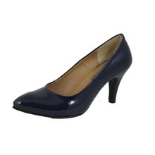 Buy Shoebox Varnished Leather Formal High Heel - Navy in Egypt