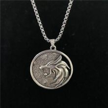 Buy Witcher Geralt Of Rivia Medallion Wolf Necklace Metal Slavic Viking Jewelry in Egypt
