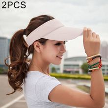 اشتري Generic 2 PCS Lightweight And Comfortable Visor Cap For Women In Outdoor Golf Tennis Running Jogging Adjustable Strap (Beige) في مصر