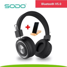 اشتري SODO SD- 1002 Bluetooth Wireless Headphone - Black+ Free Mobile Holder في مصر