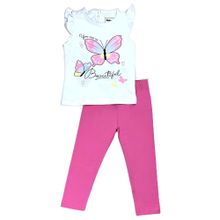 Buy Baby Co. Butterfly Cotton Baby Set (White T-shirt + Pink Leggings) in Egypt