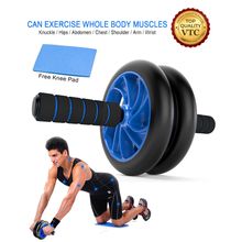 اشتري Ab Wheel Roller With Knee Mat - Blue في مصر