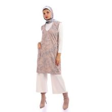 Buy M Sou Slip On Side Pockets Deep V Neck Tunic - Heather Rose & Grey in Egypt