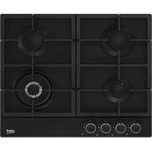 اشتري Beko Gas Hob 60 Cm- 4 Berners - Gas Safety- Cast Iron Pan Support- Black - Integrated Ignition-HIAW64225BX في مصر