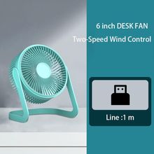 اشتري 6 inch USB Desk Fan Metal Mute Mini Table Portable Travel Fan في مصر