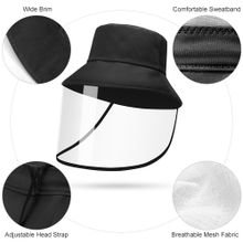 اشتري Protective Hat With Transparent Face Shield Cover Men Women في مصر