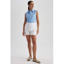 اشتري Defacto Mom Fit High Waist Gabardine Cotton Shorts في مصر