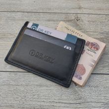 اشتري Dr.key Slim Card Case Genuine Leather Card Holder Wallet 2013 Plain Black في مصر