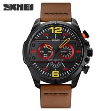 Buy Skmei Men Japan Quartz Movement Watches Clock  Luxury Genuine Leather Strap Wristwatch Waterproof in Egypt