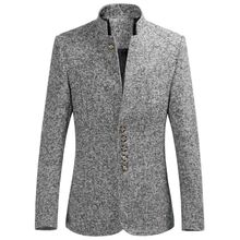 Buy Men's Autumn Winter Single-Breasted Button Large Size Long Sleeve Suit Coat in Egypt