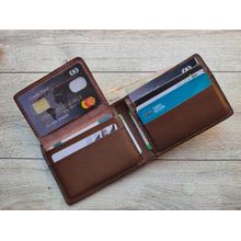 اشتري Dr.key Genuine Leather For Men - Bifold Wallets -2045-plain Brown في مصر