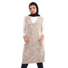 Buy M Sou Deep V Neck Side Pockets Sleeveless Tunic - Heather Beige in Egypt