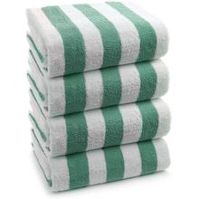 Buy Signoola Two Stripes Towel 100% Cotton , 2 Pool Green Stripe , 70 X 180cm in Egypt