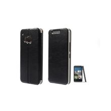Buy Crazy Horse Leather Stand Case And Screen Protector For HTC One M9 - Black in Egypt