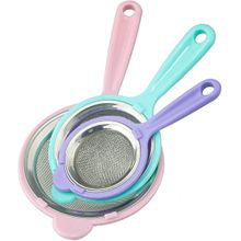 اشتري 3Pcs Plastic Mech Food Strainer Colander Sieve Handle Filter Spoon في مصر