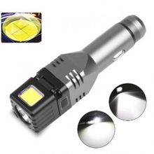 Buy Rechargeable LED Flashlight With 12V Car Cigarette Lighter, 300Lumen Car Flashlight Torch Emergency Tool With Window Breaker in Egypt