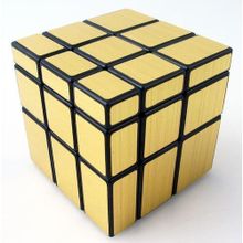 اشتري Brushed Mirror Rubik Cube Shaped Toy - Black/Gold في مصر