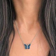 اشتري Sterling Silver 925 Blue Butterfly Necklace - 925 Pure Silver في مصر