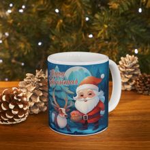 Buy Santa Claus Mug "A Deer And Santa Claus Mug Design" in Egypt