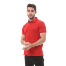 Buy Andora Red Turn Down Collar Cotton Polo Shirt in Egypt