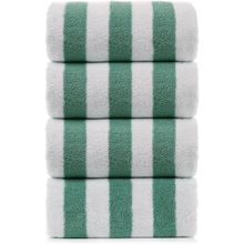 Buy Signoola Beach Towel 100% Cotton , Pool Green Stripe Towel , 70 X 180cm in Egypt