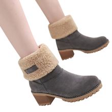 Buy Fashion Hiamok Women's Ladies Winter Shoes Flock Warm Boots Martin Snow Boots Short Bootie in Egypt