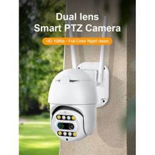 اشتري WiFi IP PTZ Mini 1080P Waterproof Speed Dome Camera Dual Lens Hybrid 10X Zoom Face Recognition في مصر