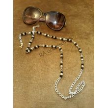 Buy RA accessories Women Eyeglasses Chain Handmade Sliver And Black Crystal in Egypt