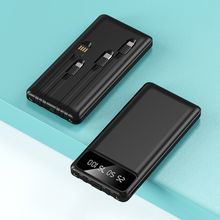 Buy Matrix Y80-10000mAh Power Bank With 4 Built-in Cables And Torch - Black in Egypt